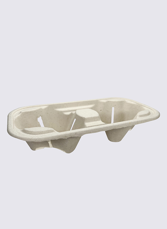 2 Cup-Bagasse Suikerriet Eco-vriendelijke Cup Tray